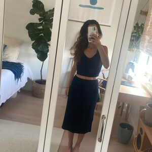 Amour Vert Black Midi Dress Two-Piece Look